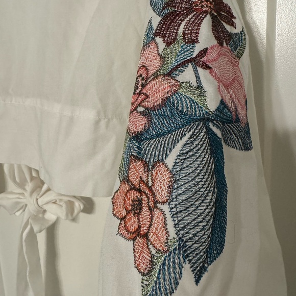 Embroidered balloon sleeve top. - Picture 3 of 3